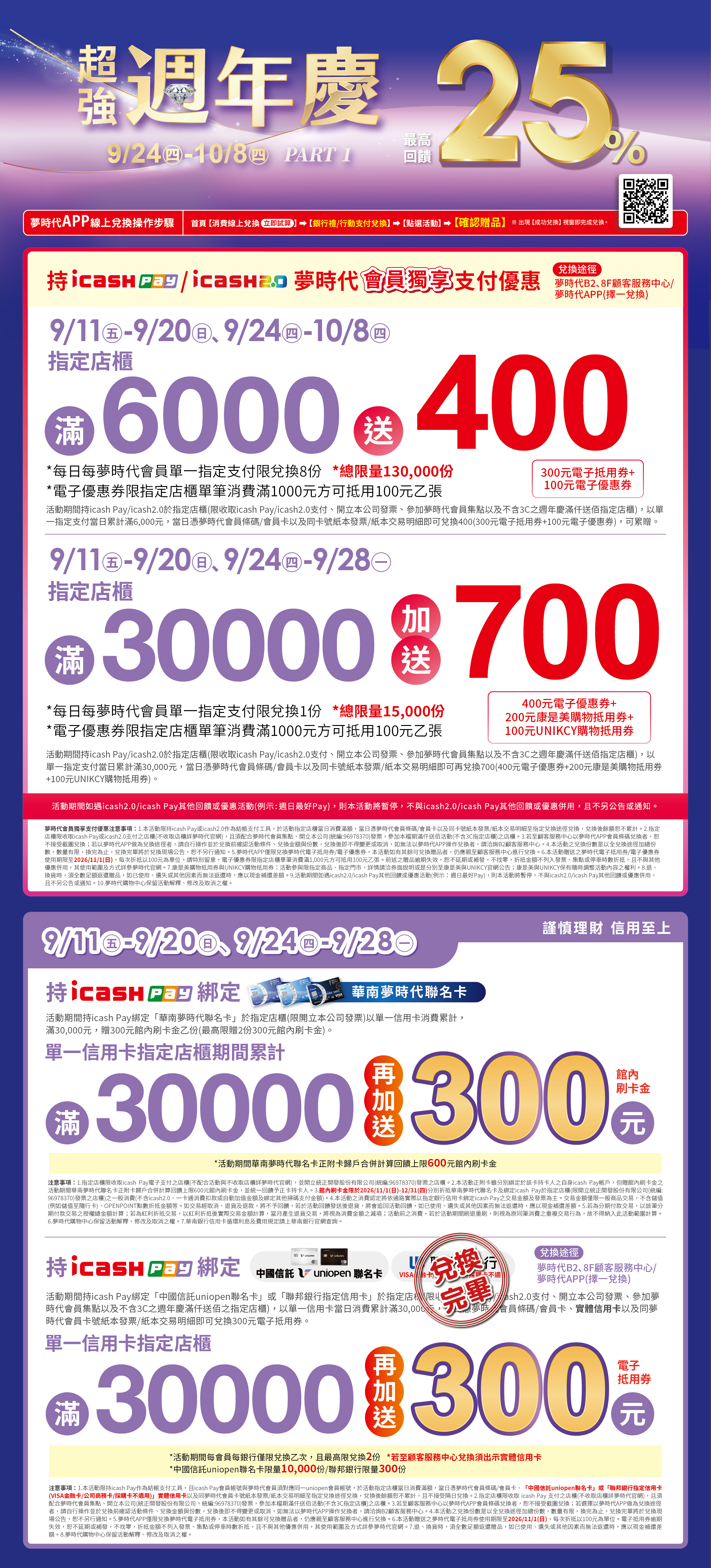 週年慶icash Pay/icash 2.0支付優惠