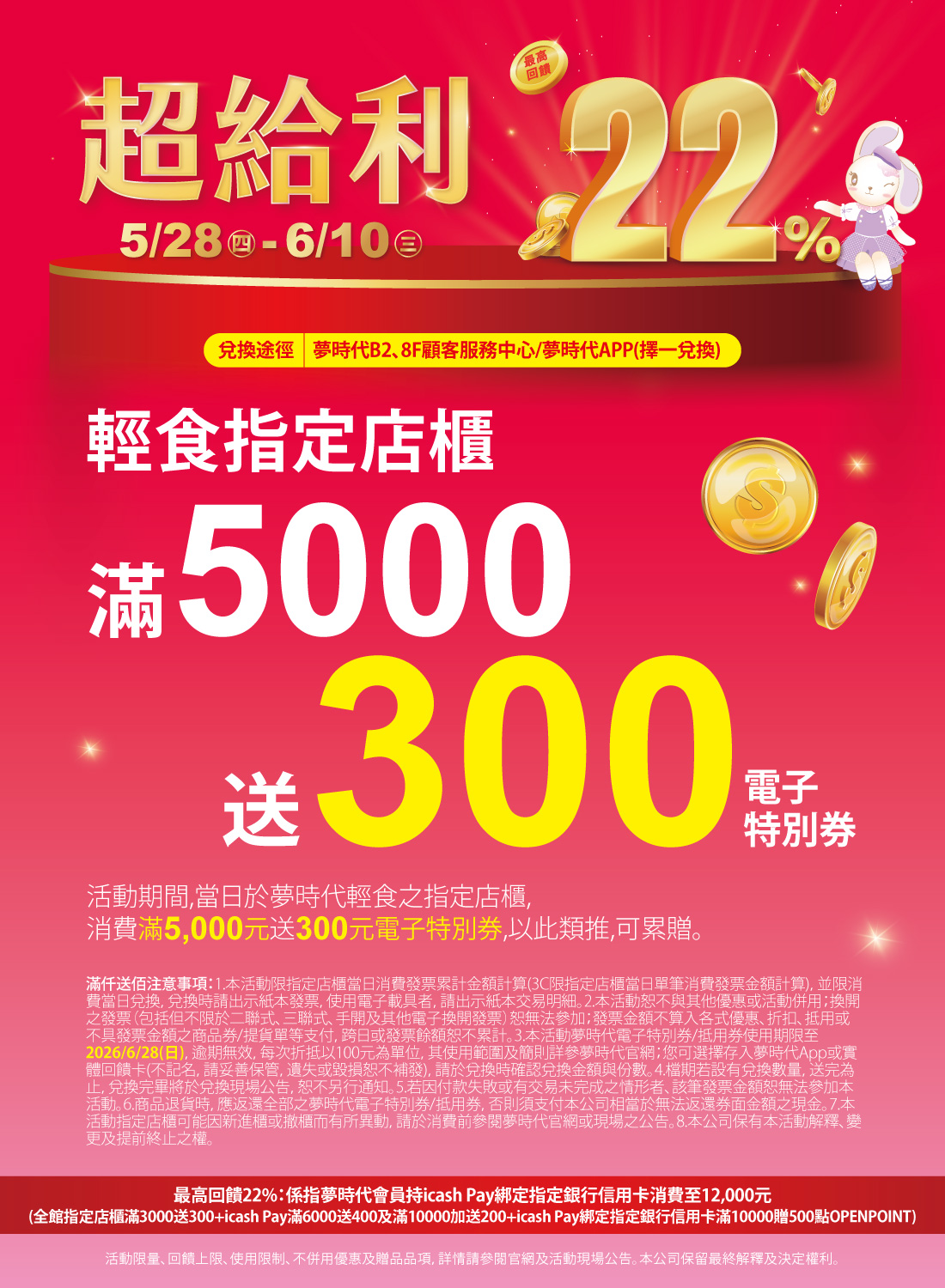 超給利 輕食滿仟送佰