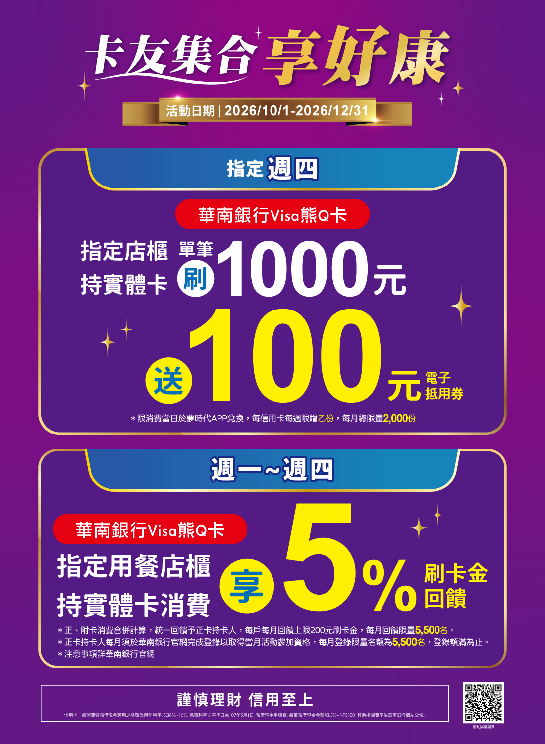 華南銀行Visa熊Q卡