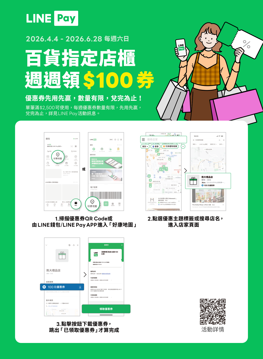 LINE Pay 每週六領券