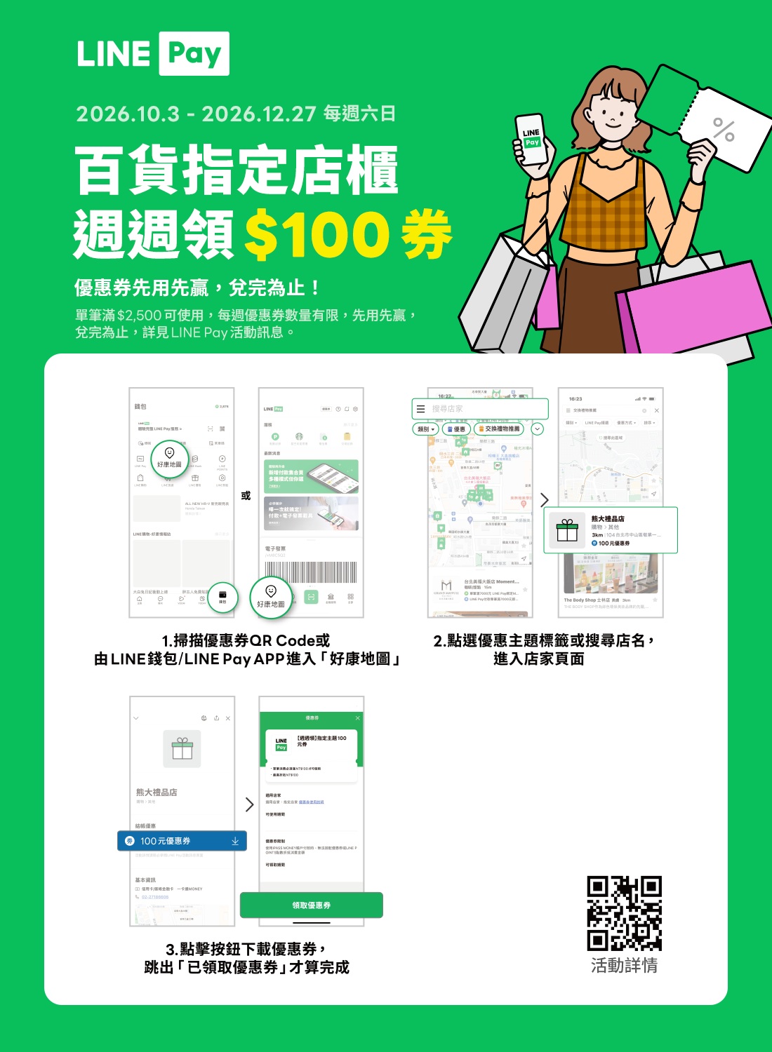 LINE Pay 每週六領券