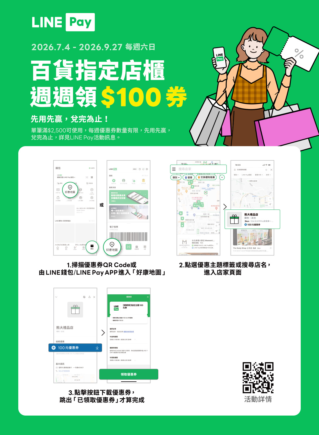 LINE Pay 每週六領券