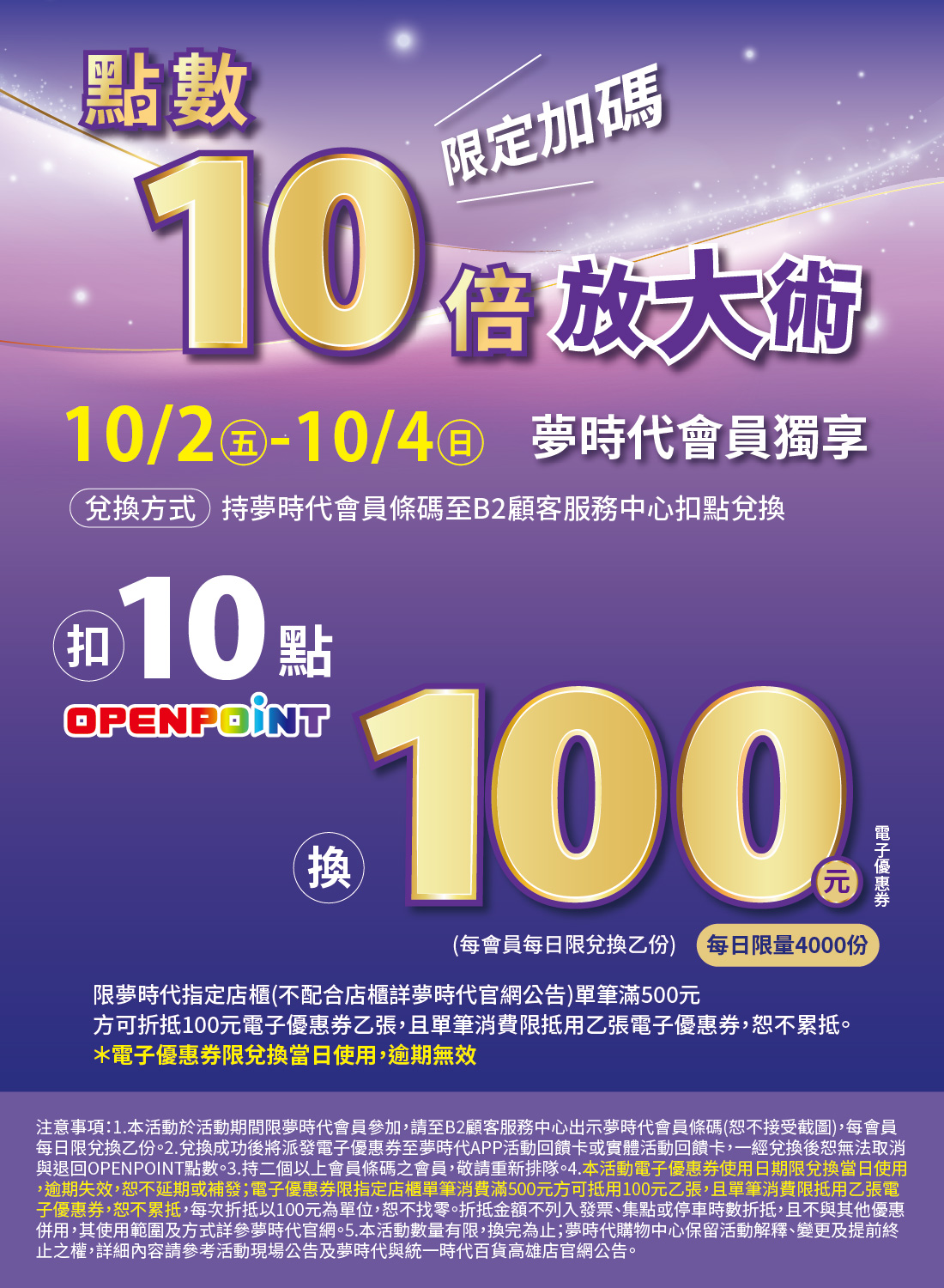 限定加碼  點數10倍放大術