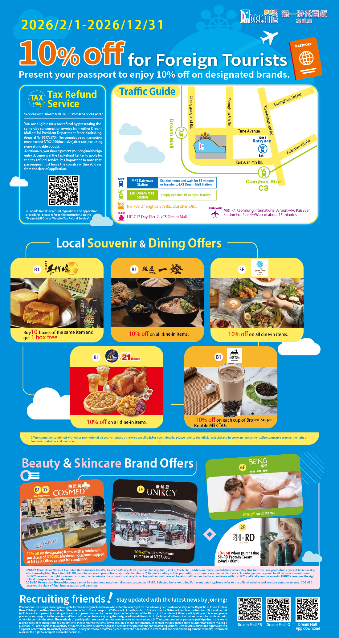 10% Off for Foreign Tourists