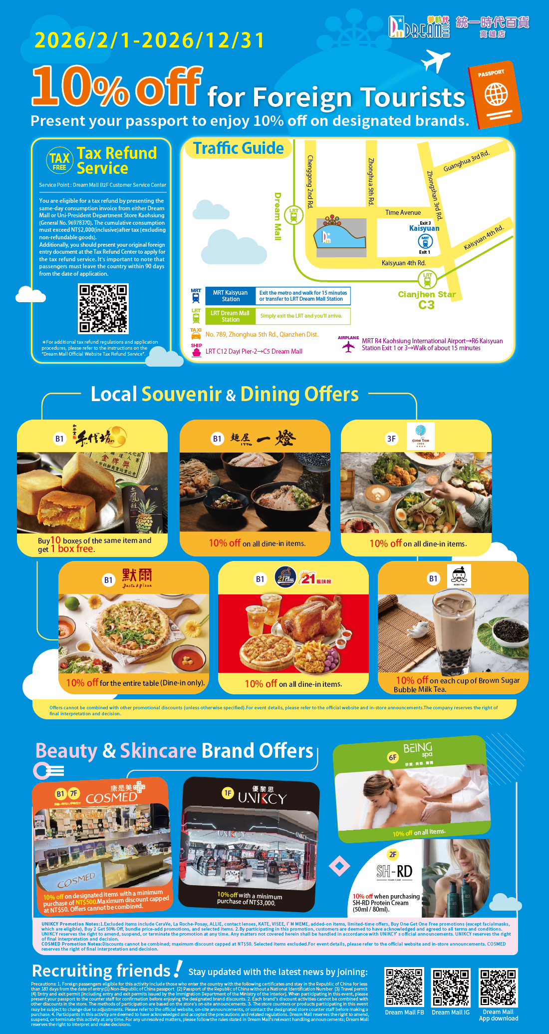 10% Off for Foreign Tourists